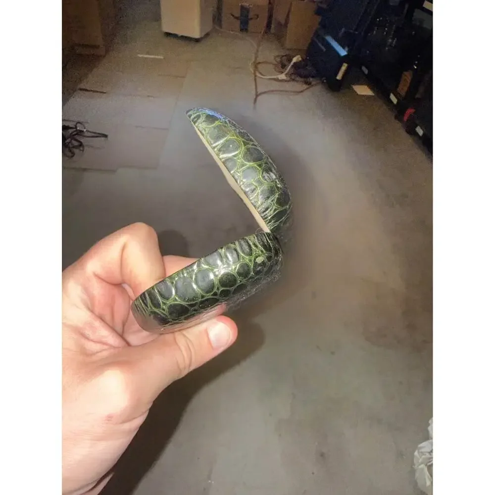Vintage Reptile Like Skin Green Leather Women Fashion Sunglass Sunglasses Case